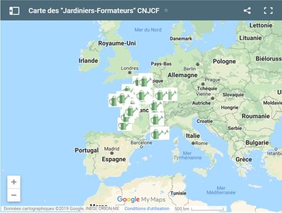 La carte des jardiniers formateurs est en ligne!